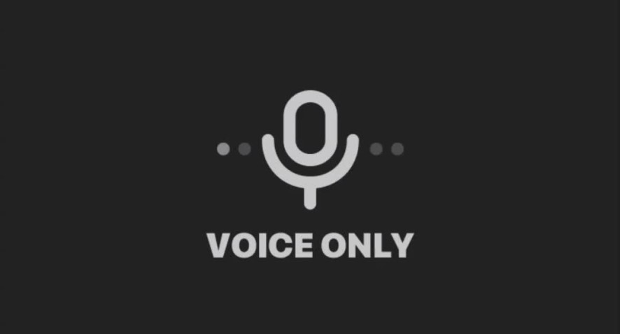 Symbol mikrofonu i napis Voice Only
